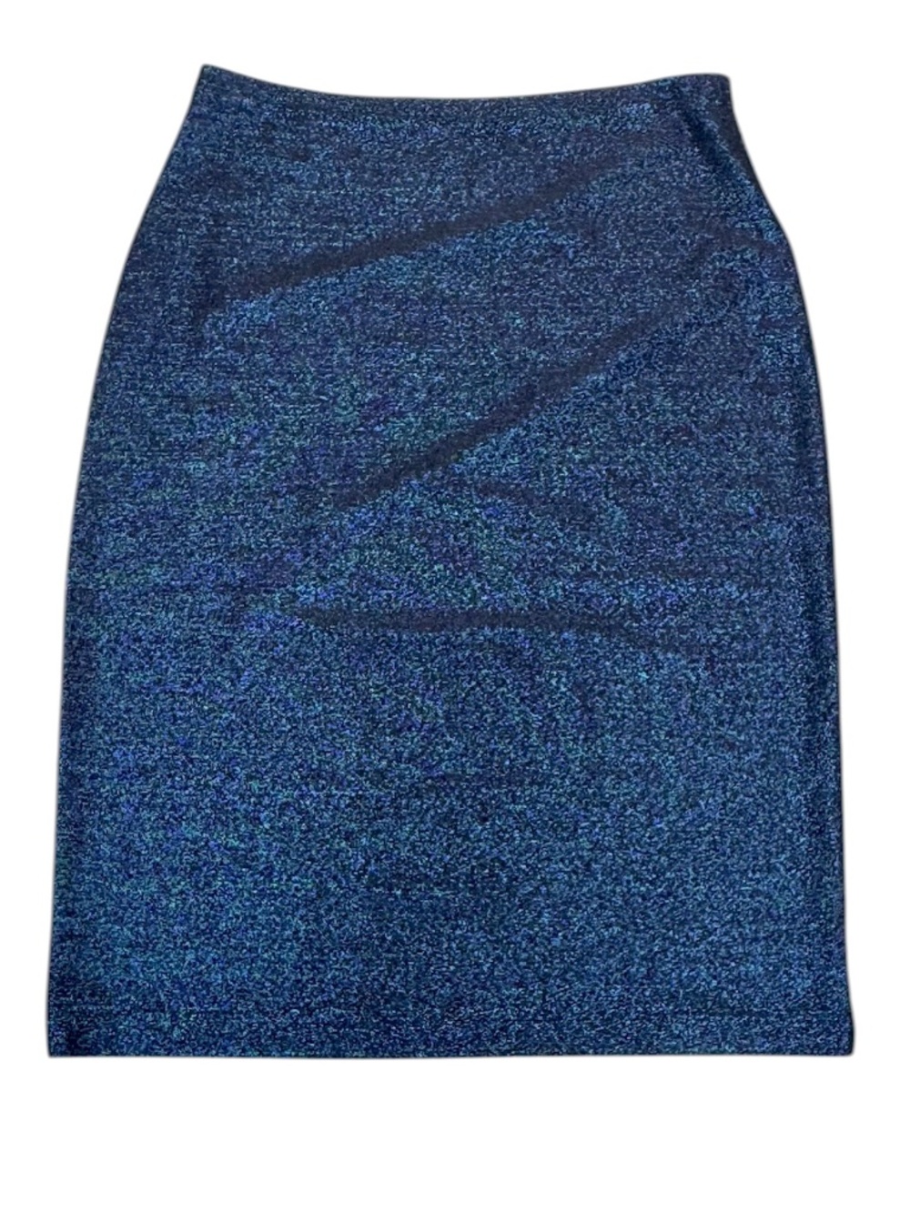 VINTAGE WOLFORD METALLICS DARK BLUE W PURPLE & GREEN METALLIC THREADS KNIT SKIRT